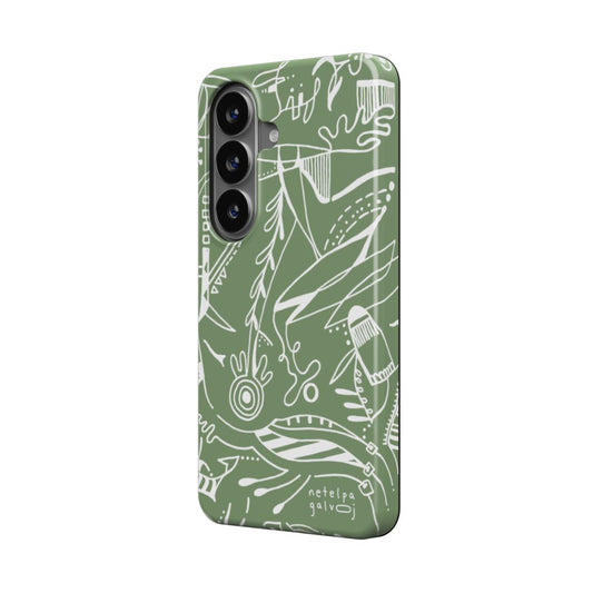 Telefono dėkliukas „Mintys“ – Samsung Galaxy | Google Pixel | Magnetic | Šalavijo žalia