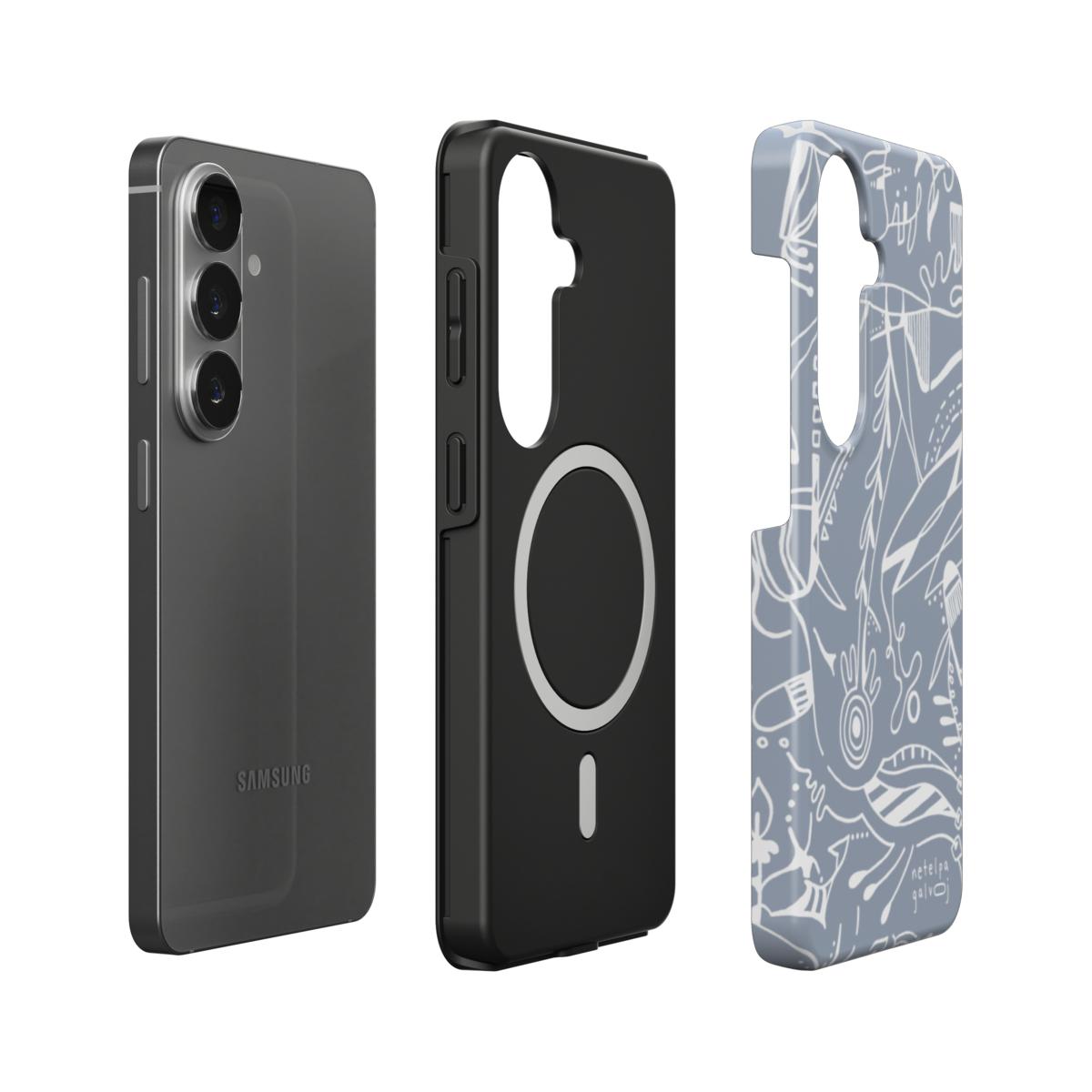 Telefono dėkliukas „Mintys“ – Samsung Galaxy | Google Pixel | Magnetic | Rūko melsva
