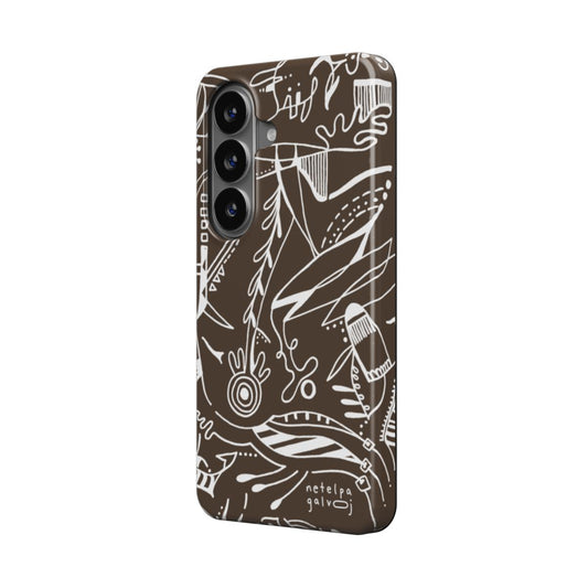Telefono dėkliukas „Mintys“ – Samsung Galaxy | Google Pixel | Magnetic | Šokoladinė ruda
