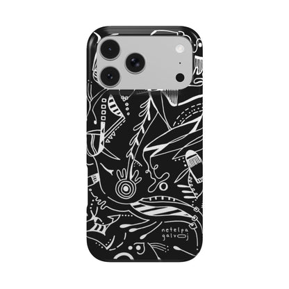 Telefono dėkliukas „Mintys“ –  iPhone MagSafe | Juoda