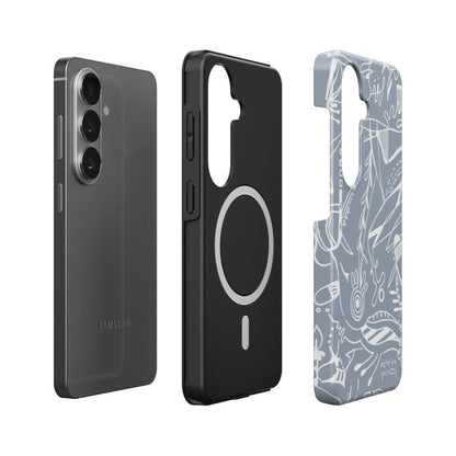 Telefono dėkliukas „Mintys“ –  Samsung Galaxy | Google Pixel | Magnetic | Rūko melsva