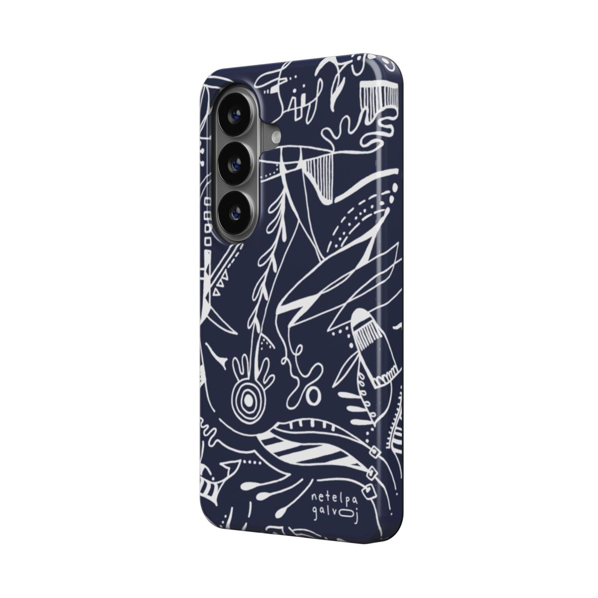 Telefono dėkliukas „Mintys“ –  Samsung Galaxy | Google Pixel | Magnetic | Nakties mėlyna