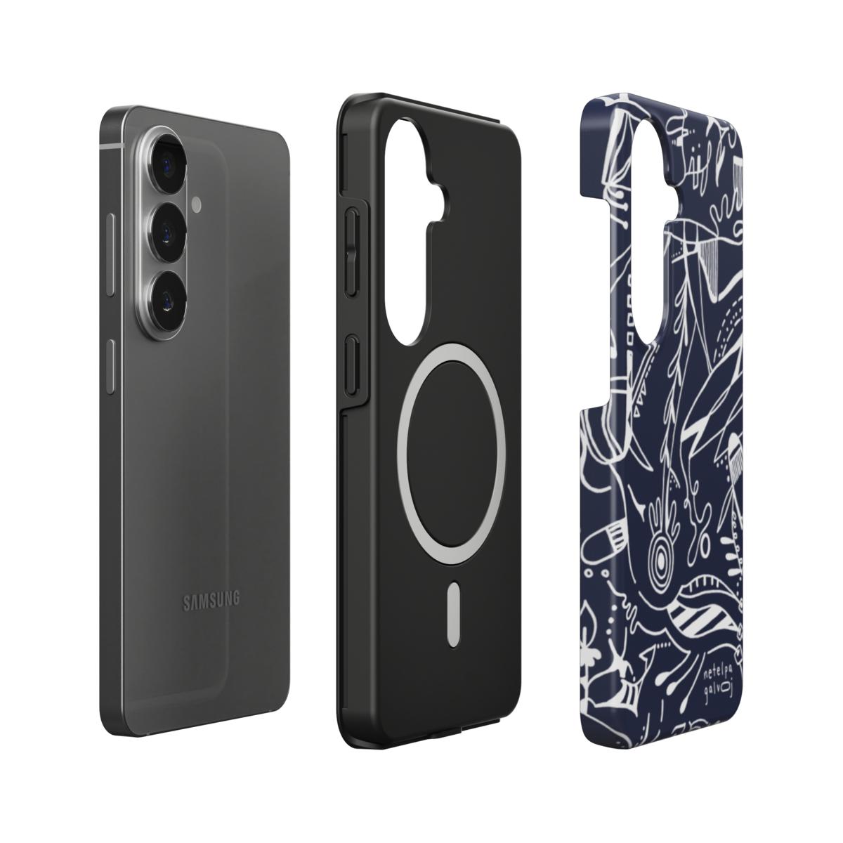 Telefono dėkliukas „Mintys“ –  Samsung Galaxy | Google Pixel | Magnetic | Nakties mėlyna
