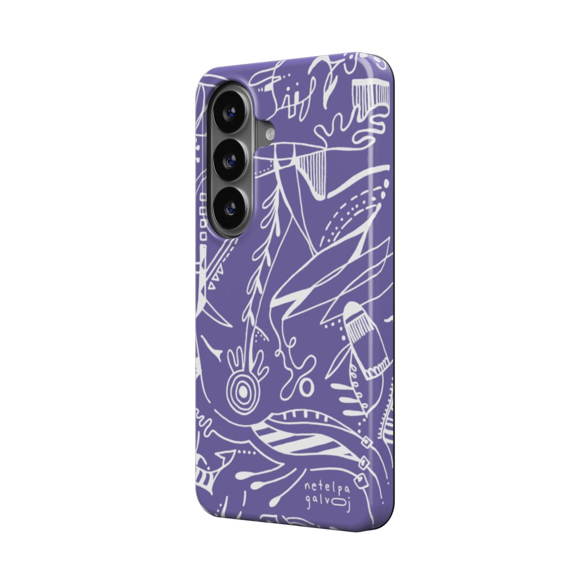 Telefono dėkliukas „Mintys“ –  Samsung Galaxy | Google Pixel | Magnetic | Levandų