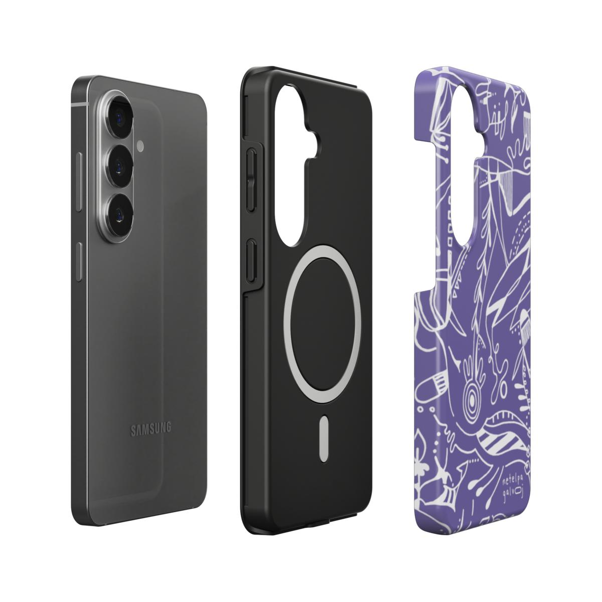 Telefono dėkliukas „Mintys“ –  Samsung Galaxy | Google Pixel | Magnetic | Levandų